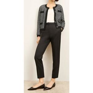NWT M.M. Lafleur Black Mejia Washable Wool Twill Pants Sz. 2